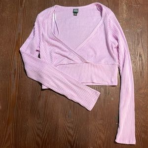 Wild Fable Pink Cropped long Sleeve Top, Medium